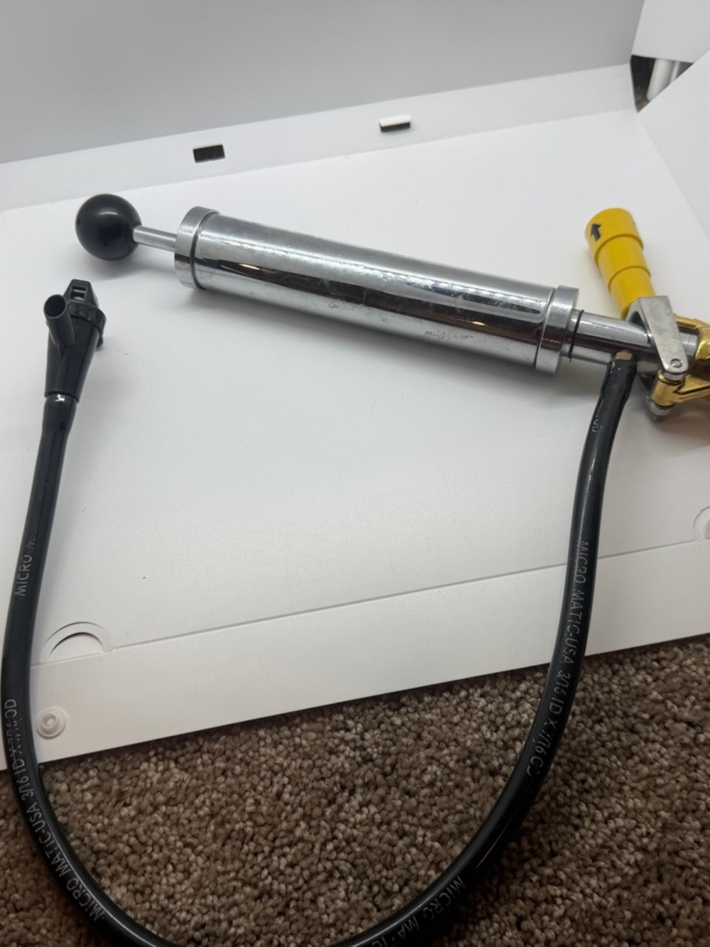 Micro Magic Chrome Keg Beer Tap Hand Pump 3/16 ID 7/16 OD